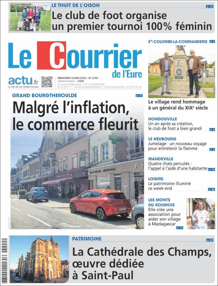 Portada de Le Courrier de l'Ouest (Francia)