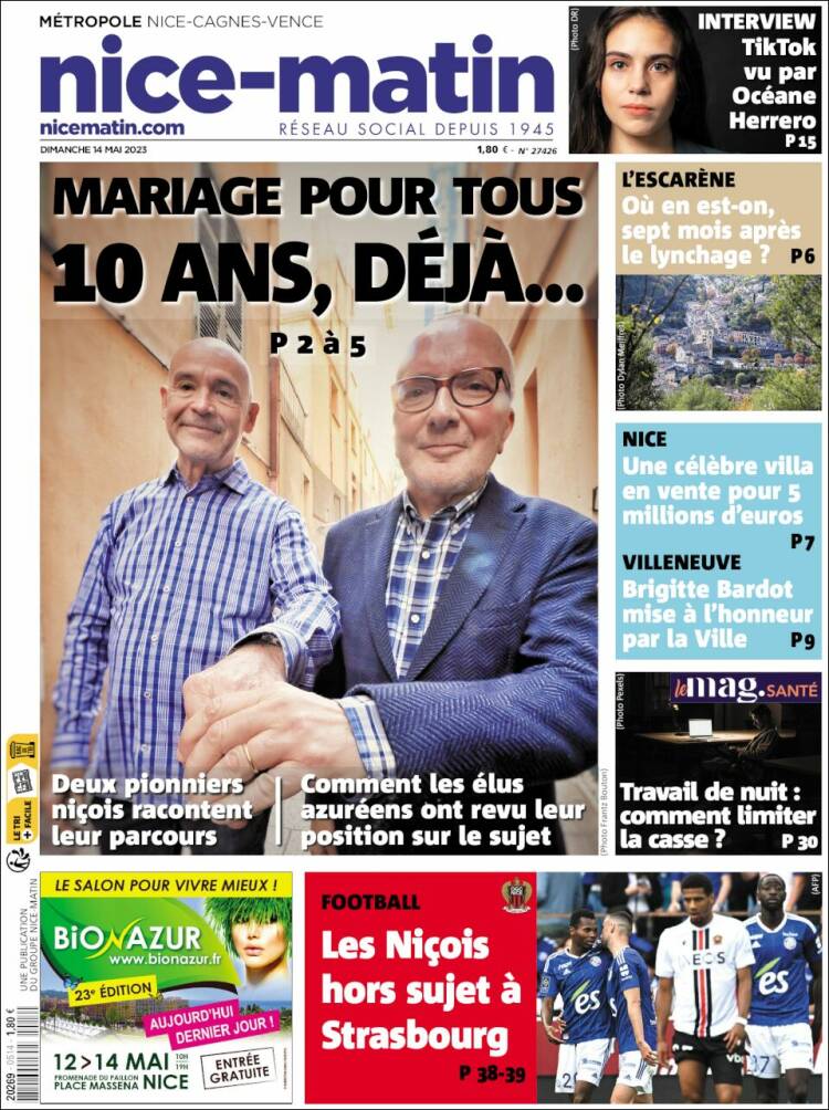 Portada de Nice-Matin (Francia)