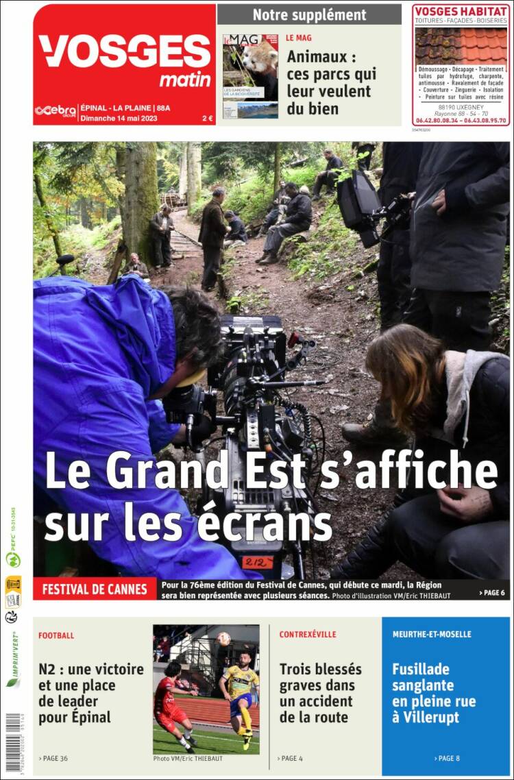 Portada de Vosges Matin (France)