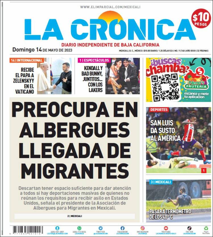 Portada de La Crónica de Baja California (Mexico)