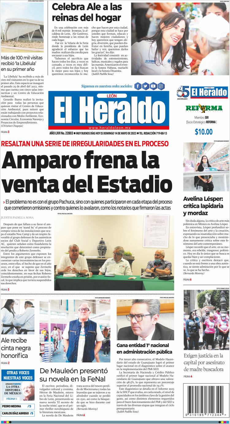 Portada de El Heraldo de León (Mexico)