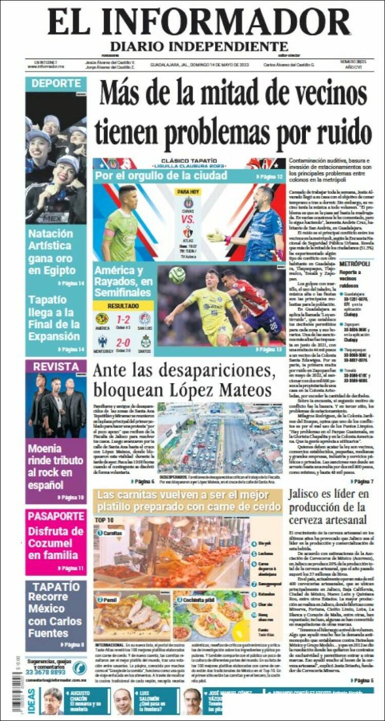 Portada de El Informador (Mexico)