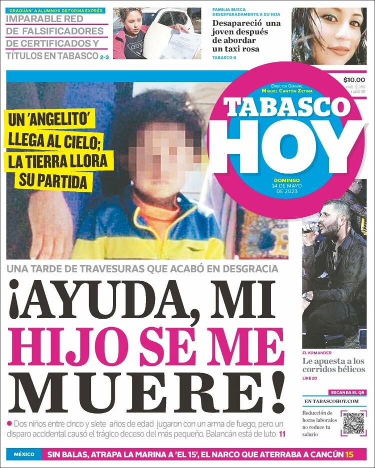 Portada de Tabasco Hoy (Mexico)