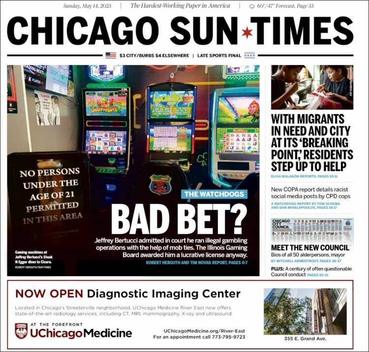 Portada de Chicago Sun-Times (USA)