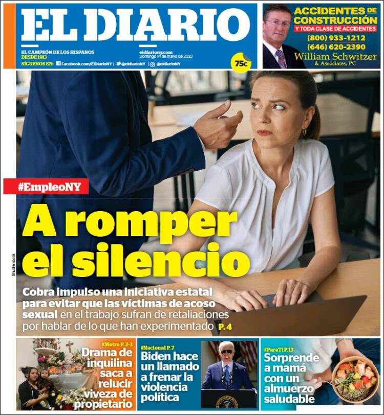 Portada de El Diario NY (USA)