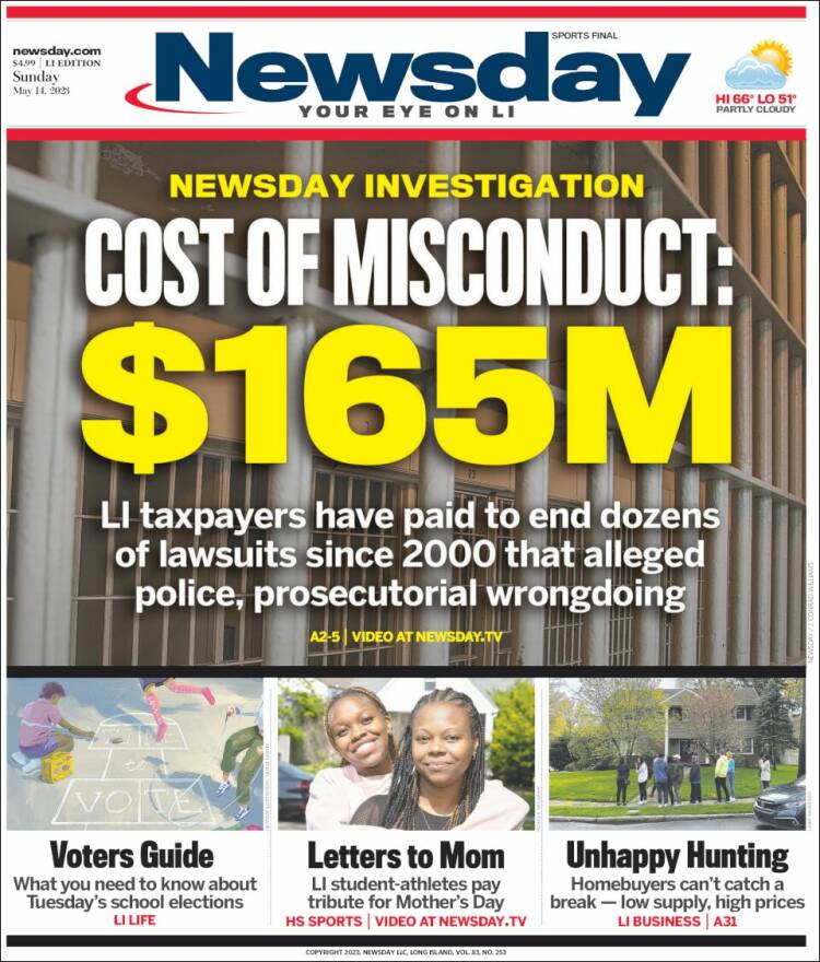 Portada de Newsday (USA)