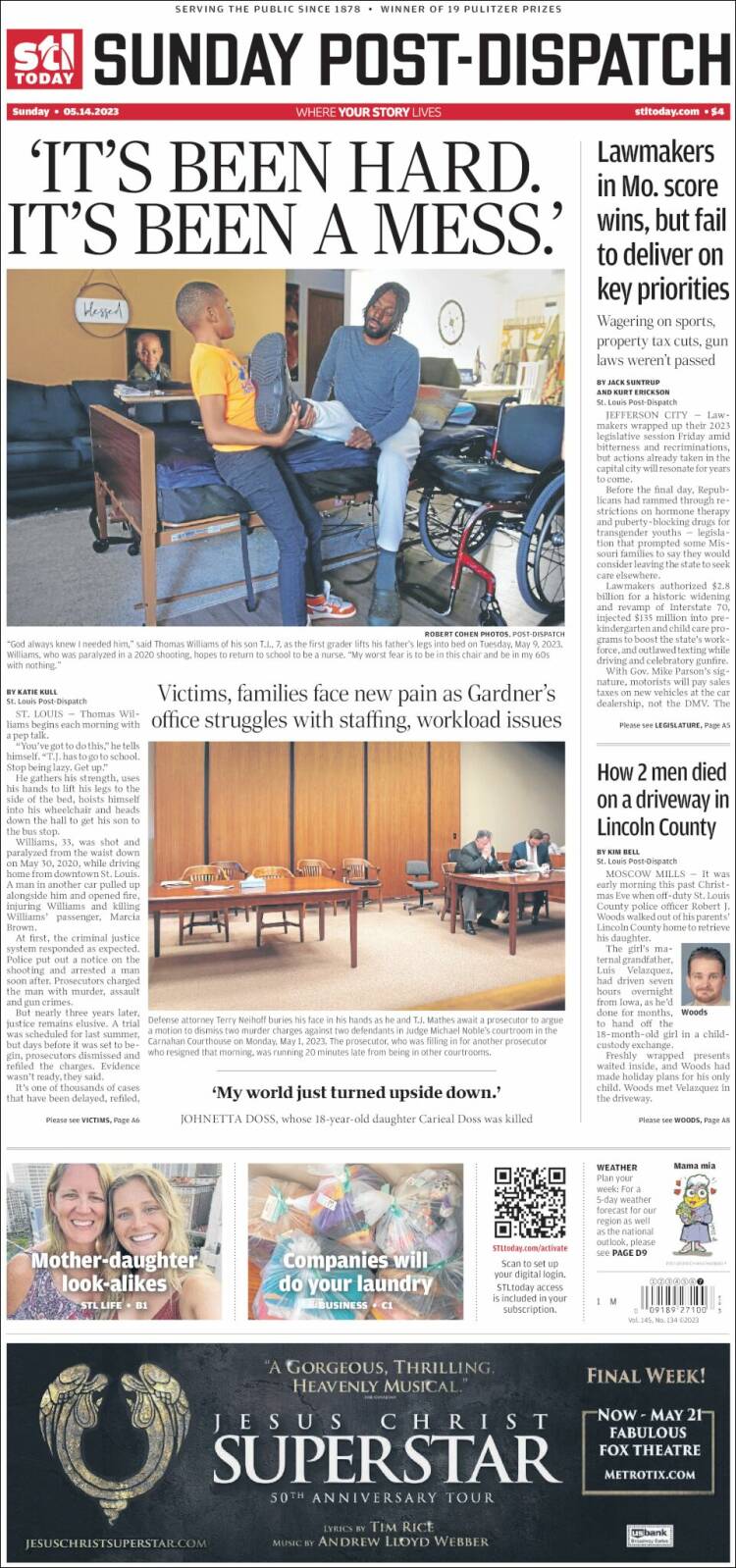 Portada de St. Louis Post-Dispatch (USA)