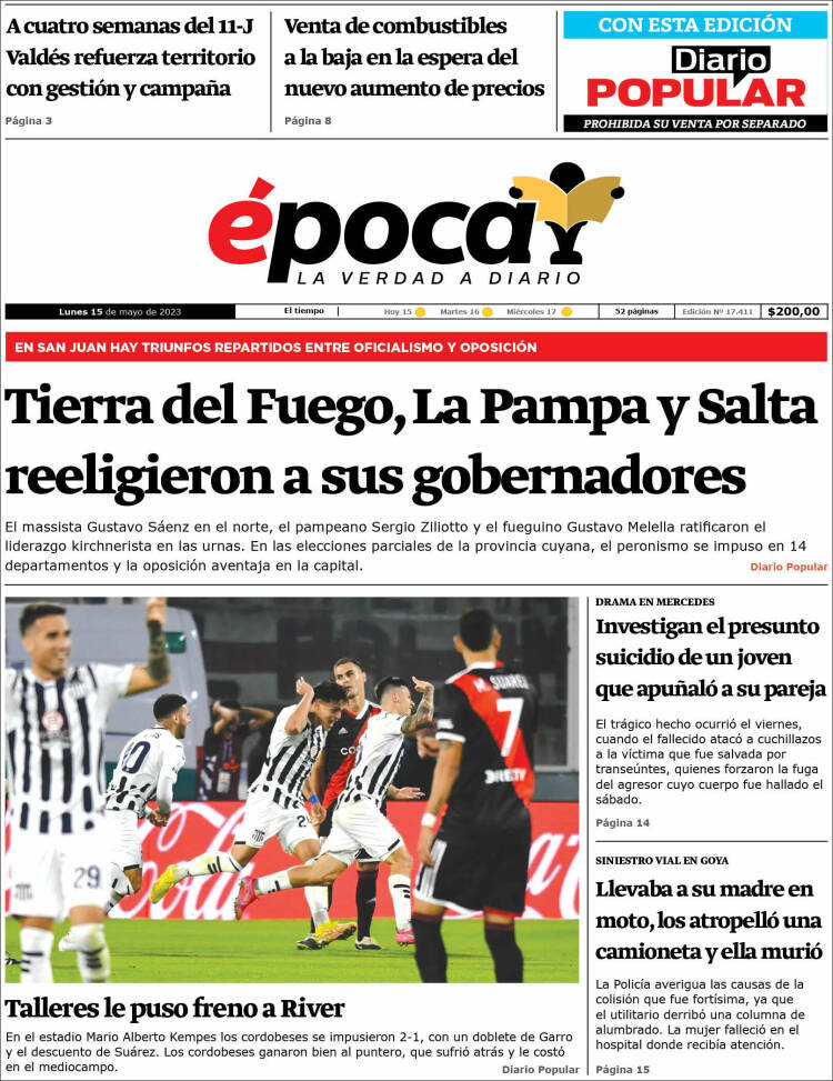 Portada de Diario Época (Argentina)