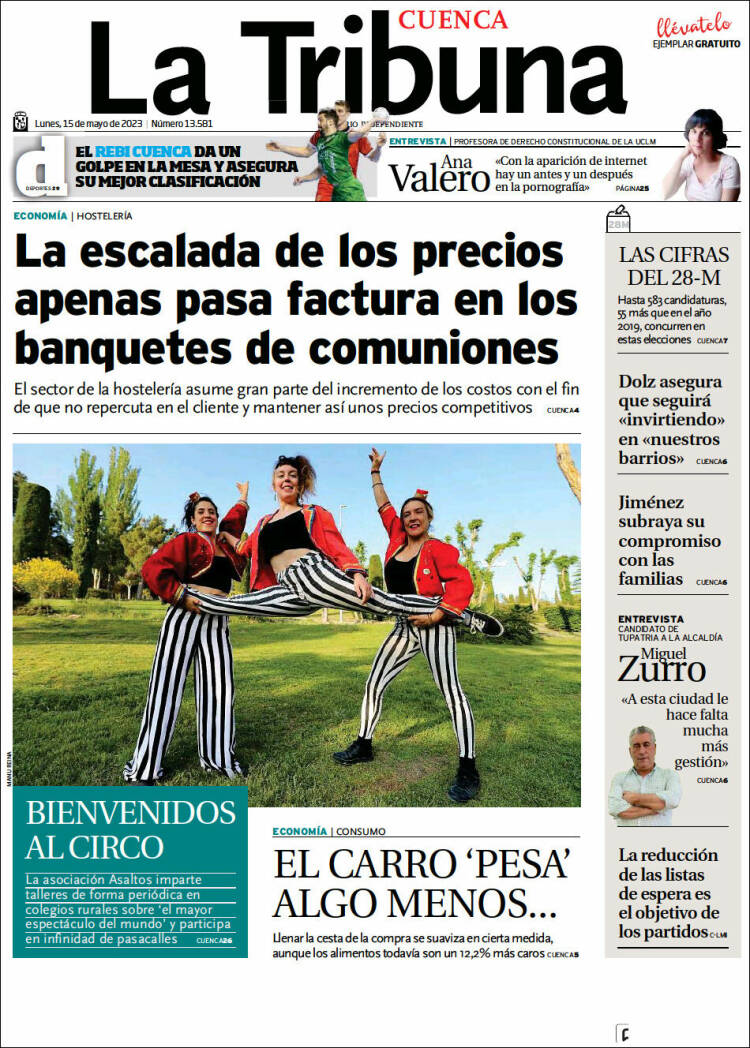 Portada de La Tribuna de Cuenca (España)