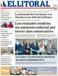 Portada de El Litoral Corrientes (Argentina)