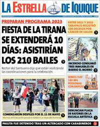 Portada de La Estrella de Iquique (Chile)