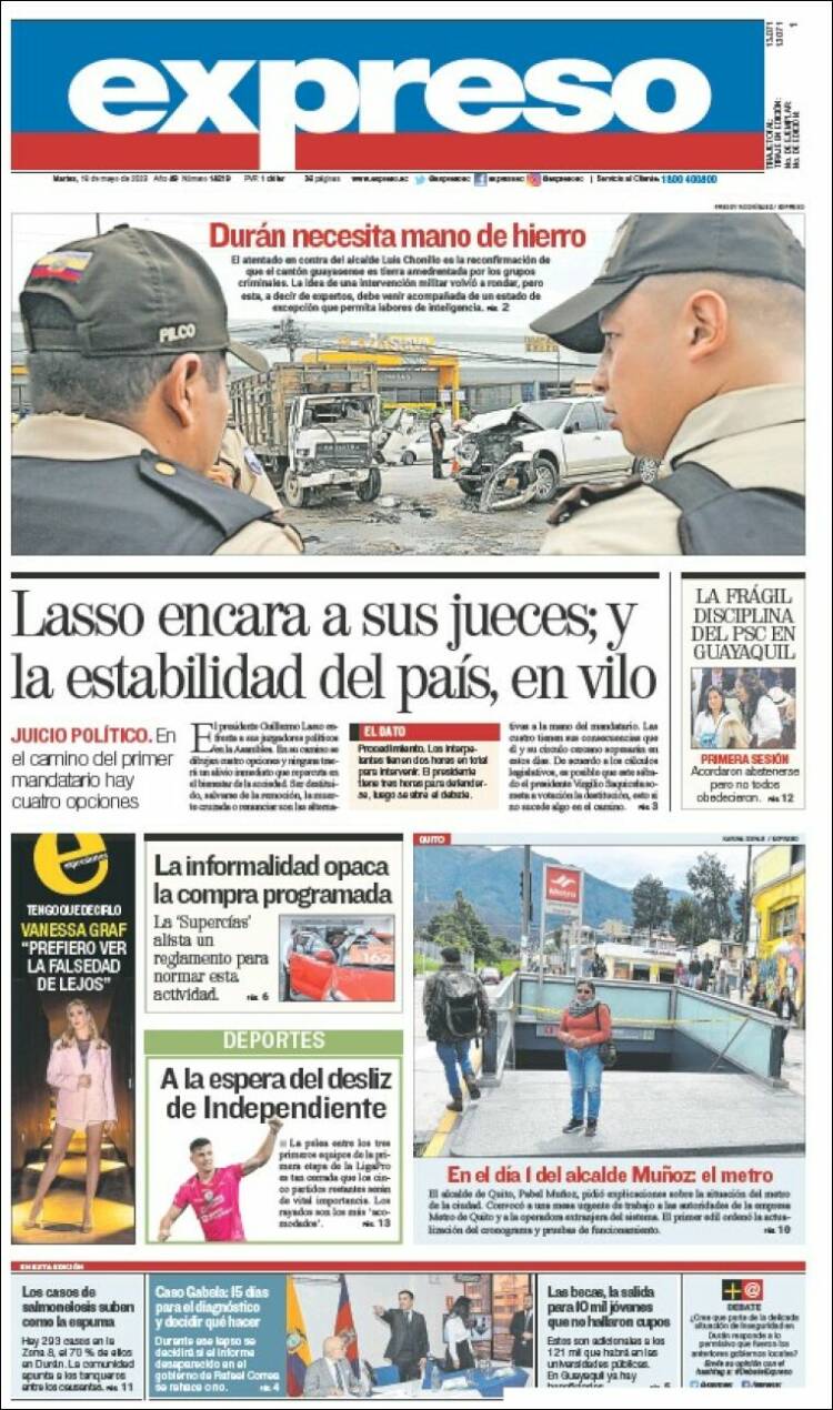 Portada de Expreso (Ecuador)