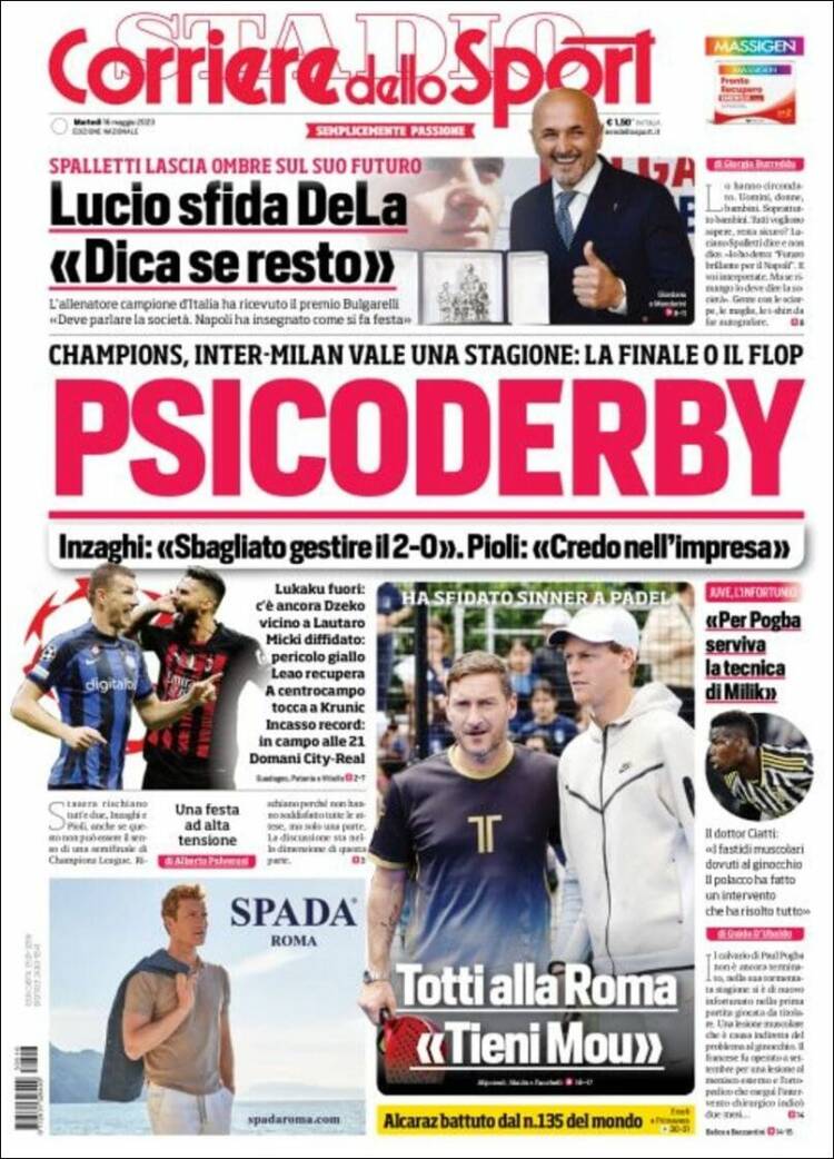 Portada de Corriere dello Sport (Italia)