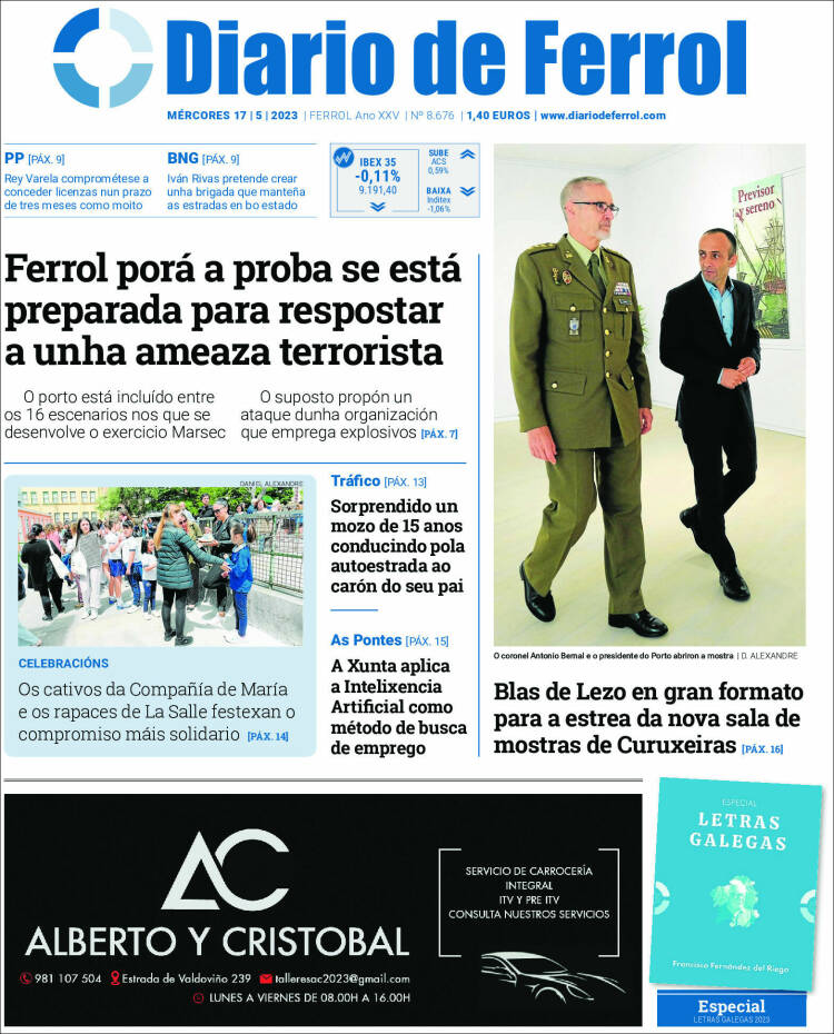 Portada de Diario de Ferrol (España)