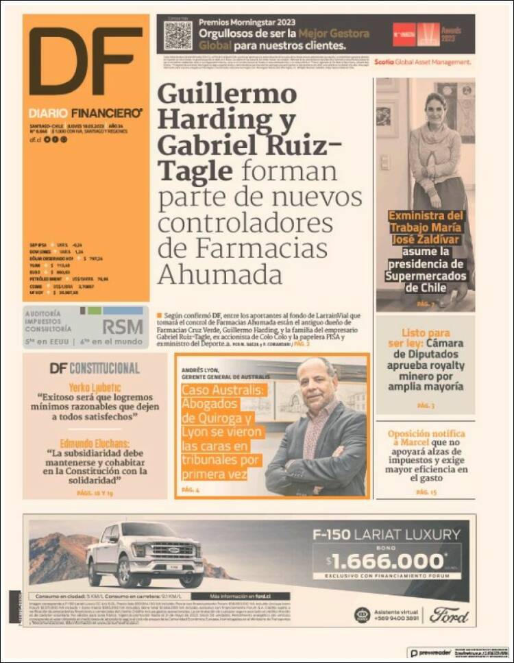 Portada de Diario Financiero (Chile)