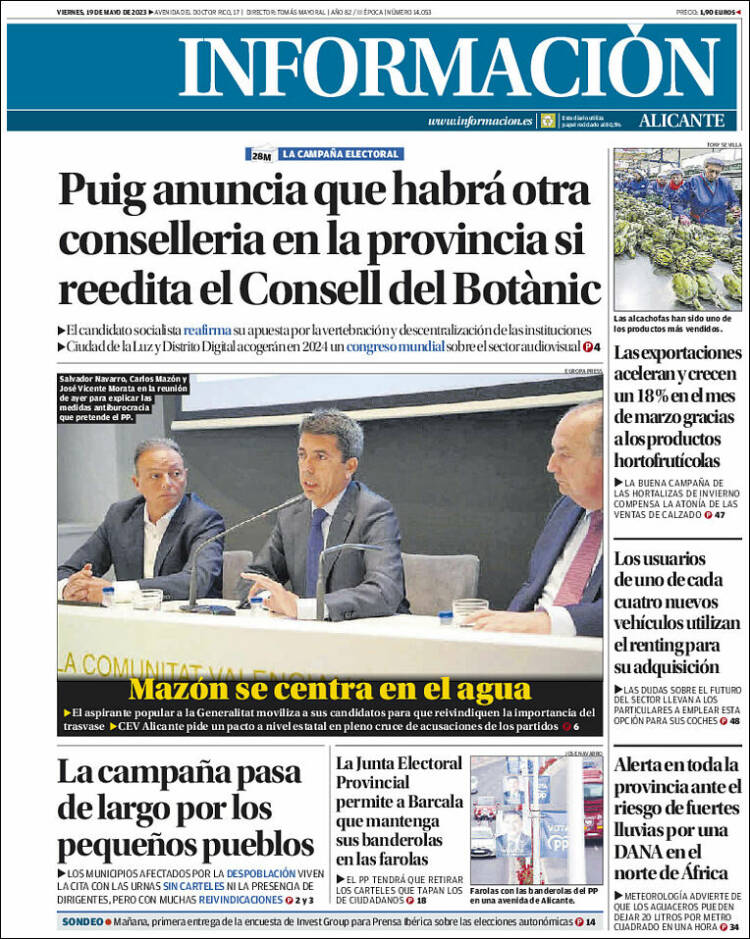 Portada de Diario Información (España)