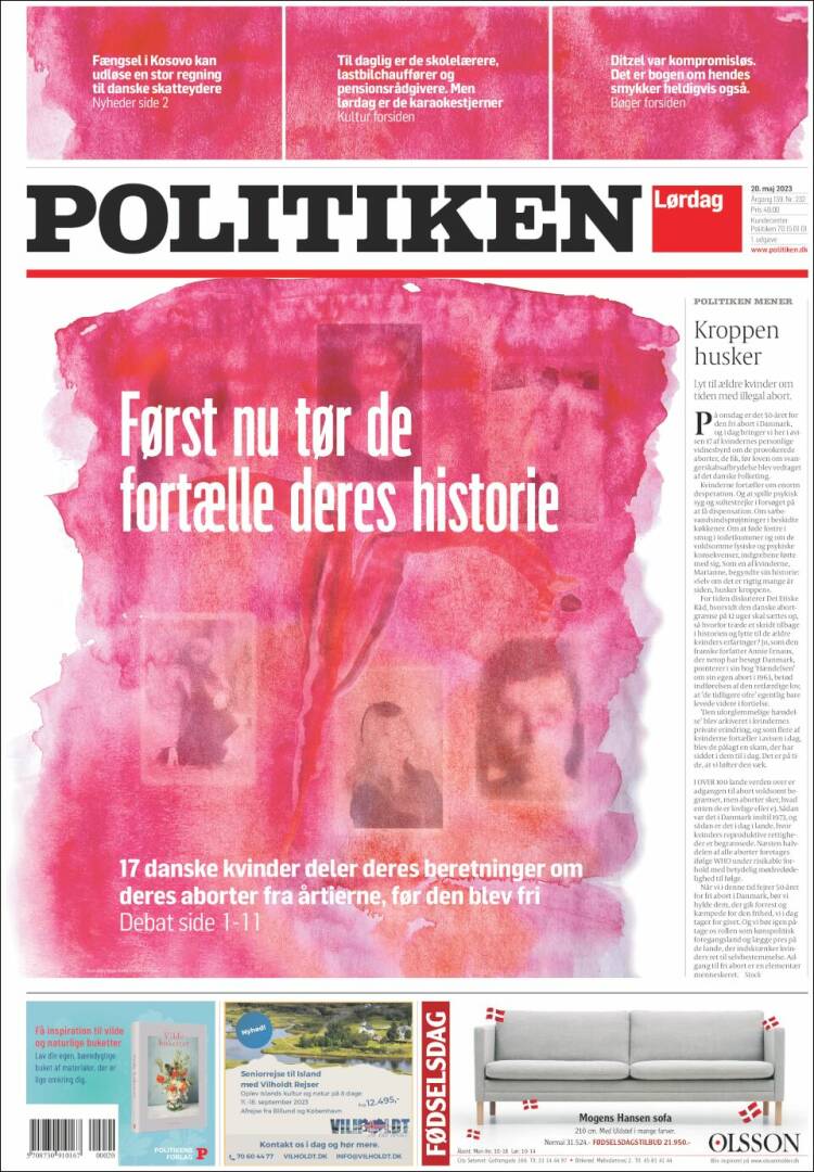 Portada de Politiken (Dinamarca)