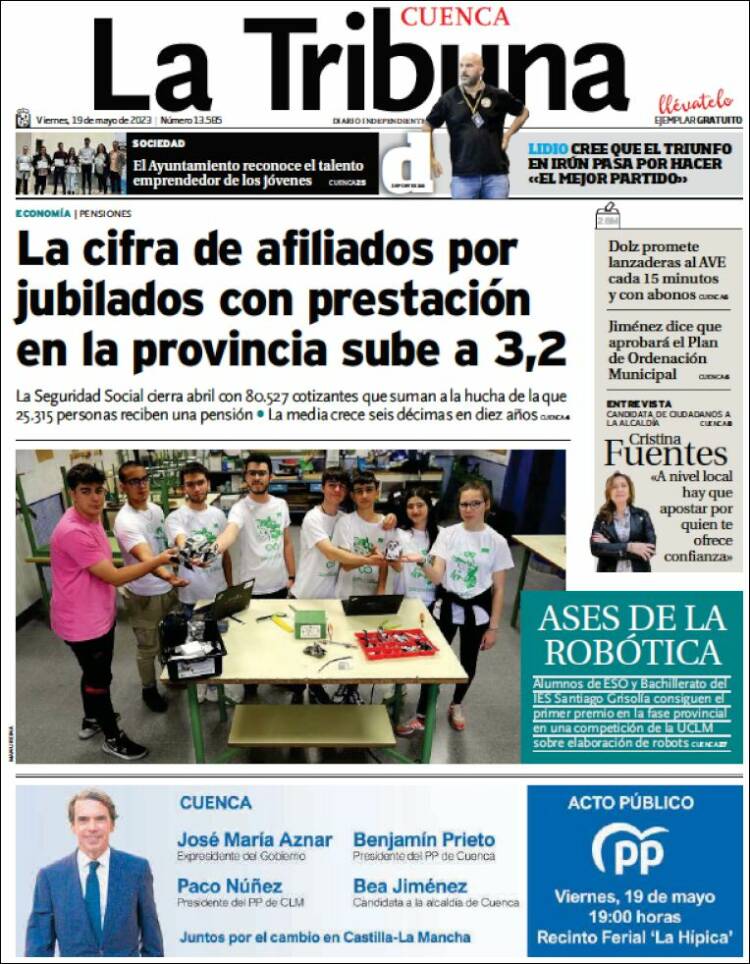 Portada de La Tribuna de Cuenca (España)