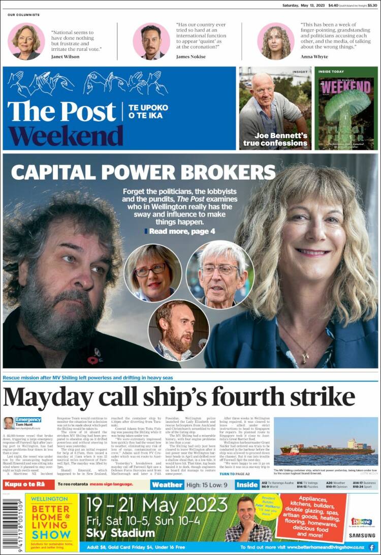 Portada de The Dominion Post (Nueva Zelanda)