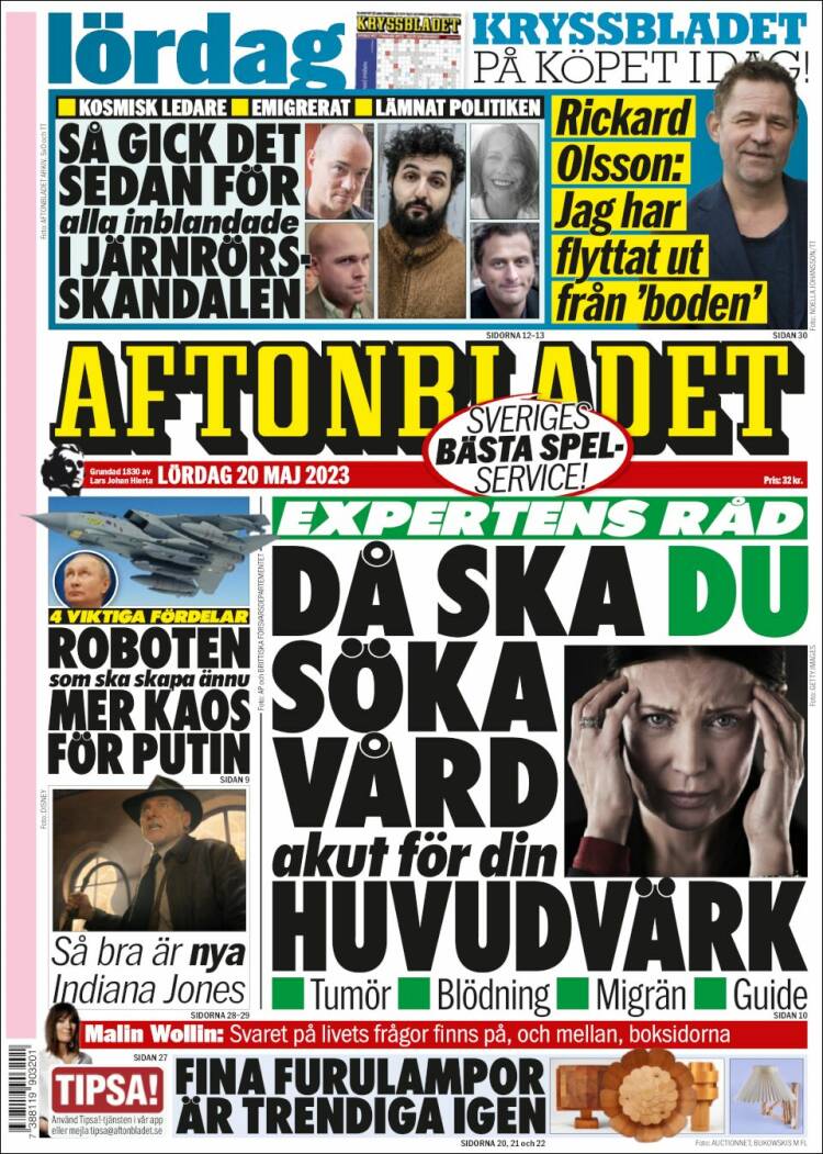 Portada de Aftonbladet (Suecia)