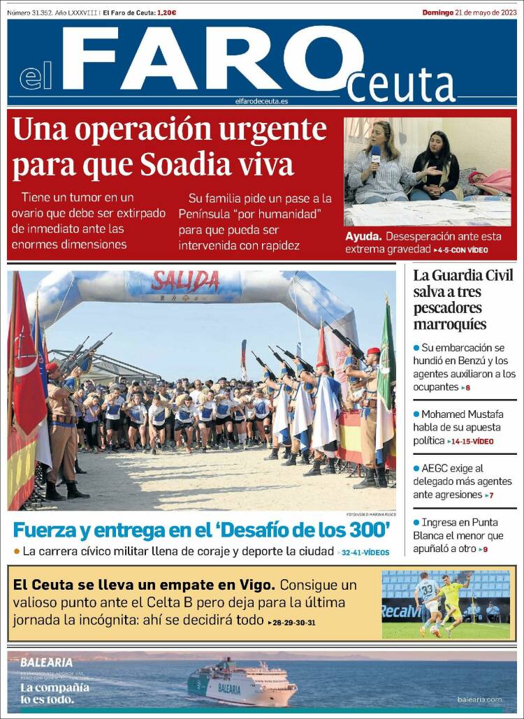 Portada de El Faro de Ceuta (España)