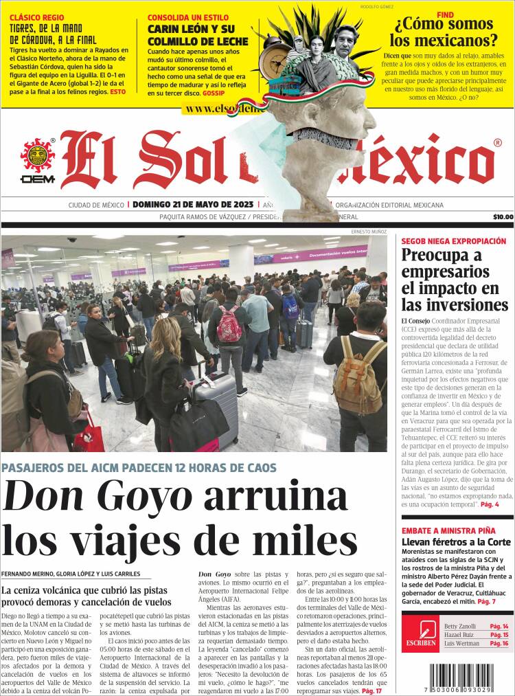 Portada de El Sol de México (México)