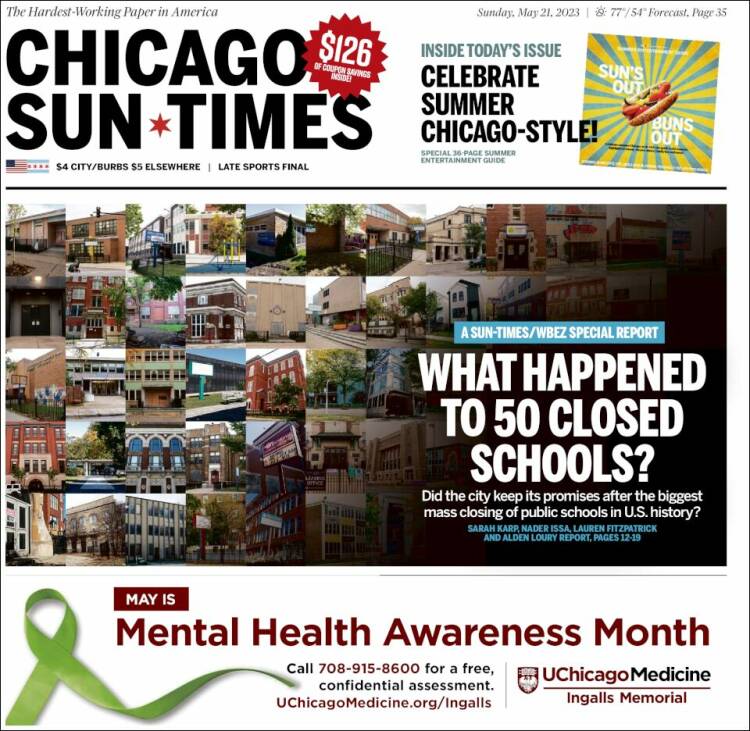 Portada de Chicago Sun-Times (USA)