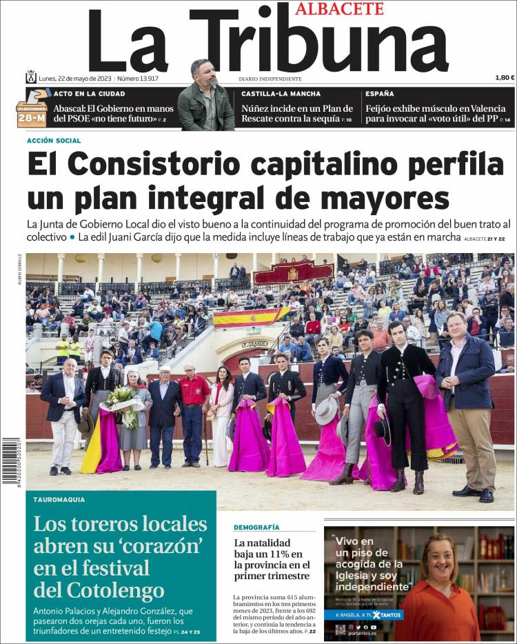 Portada de La Tribuna de Albacete (España)