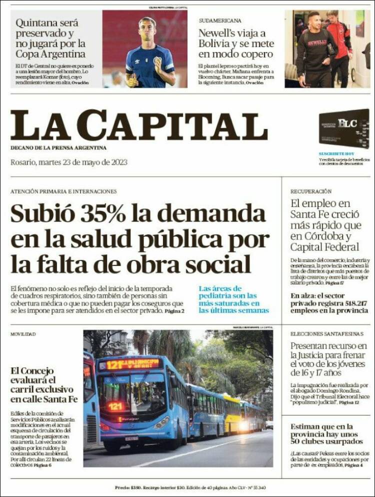 Portada de La Capital - Rosario (Argentina)