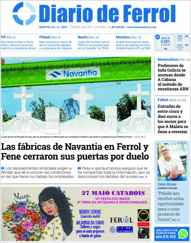 Portada de Diario de Ferrol (España)