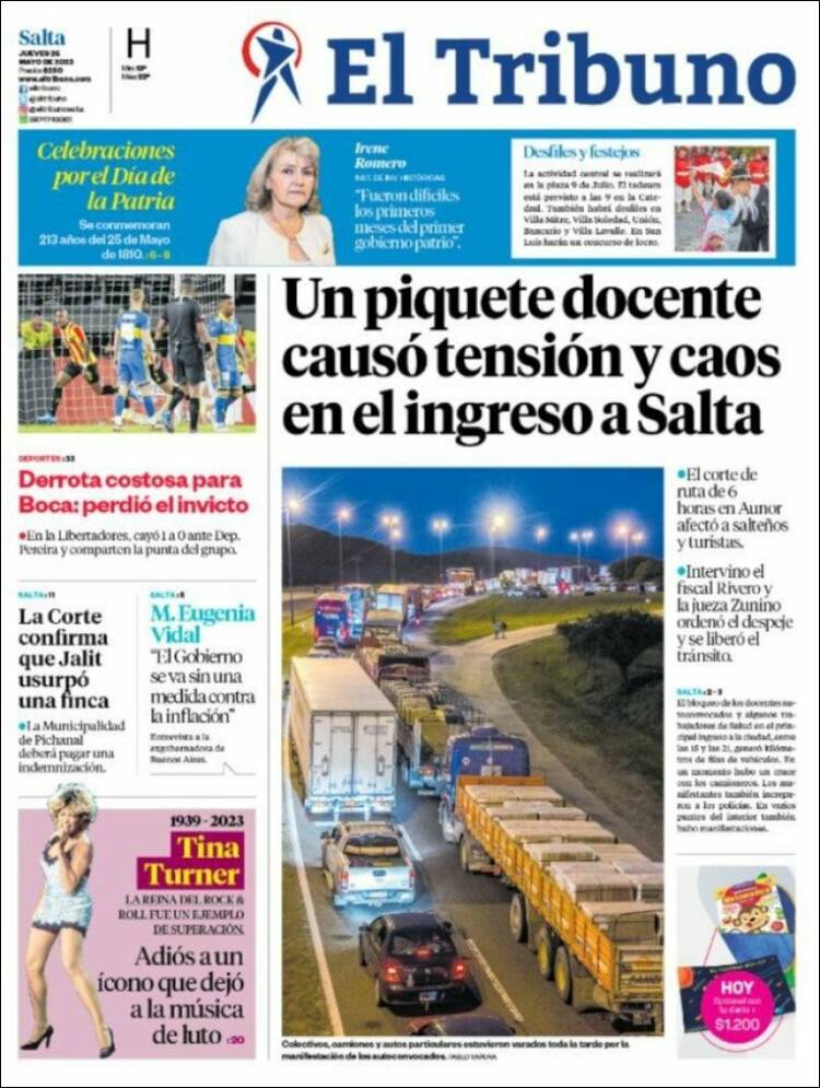 Portada de El Tribuno - Salta (Argentina)