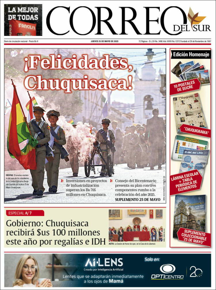 Portada de Correo Sur (Bolivia)