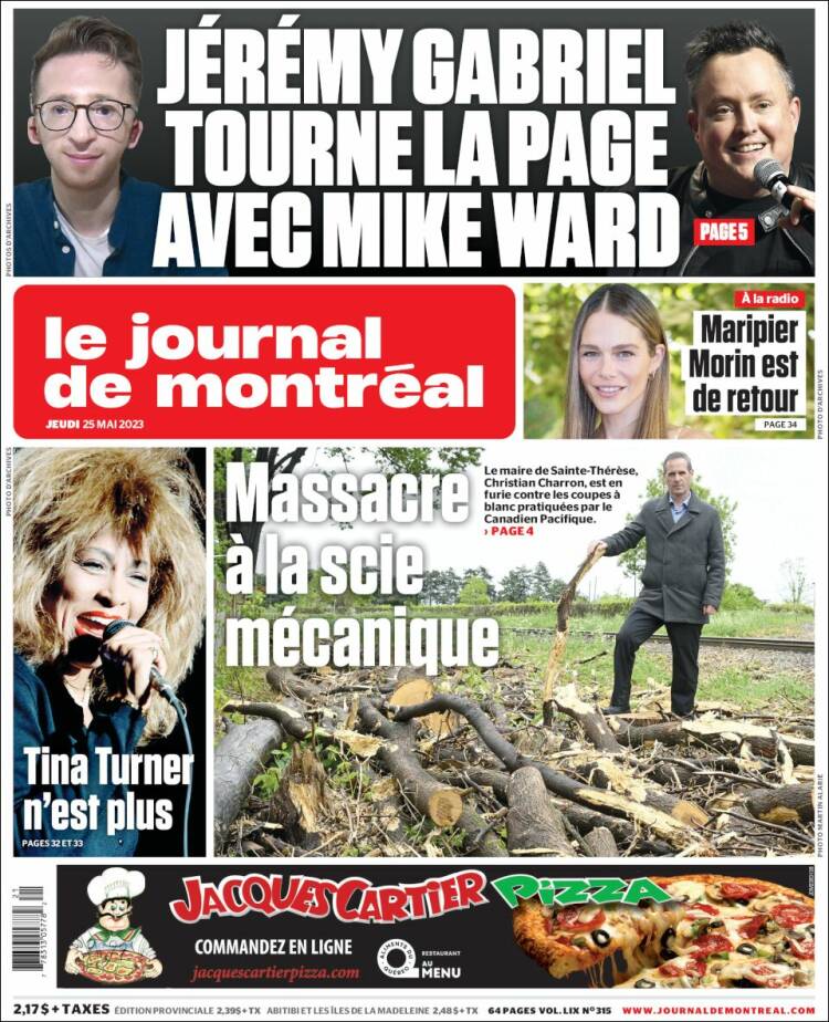 Portada de Le Journal de Montréal (Canadá)