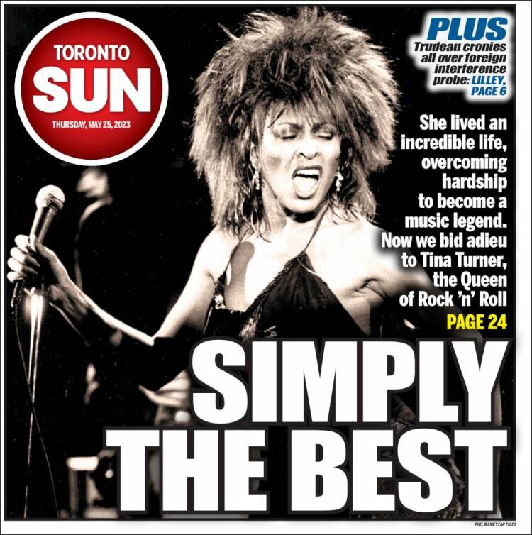 Portada de The Toronto Sun (Canadá)