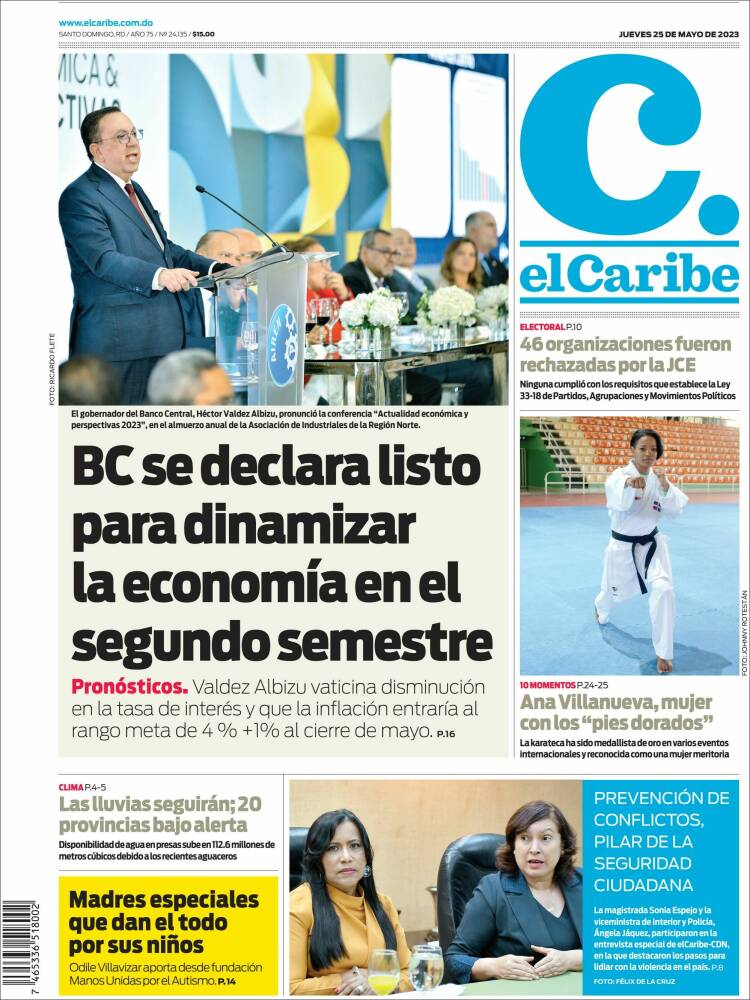 Portada de El Caribe (R. Dominicana)