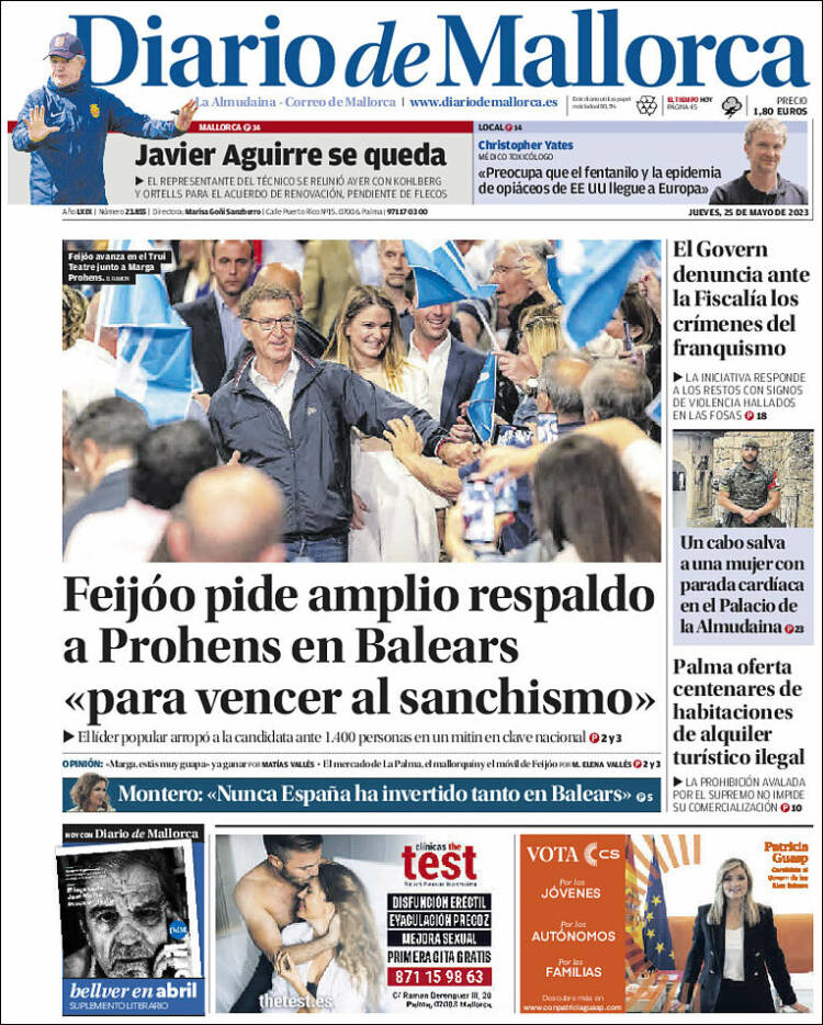 Portada de Diario de Mallorca (España)