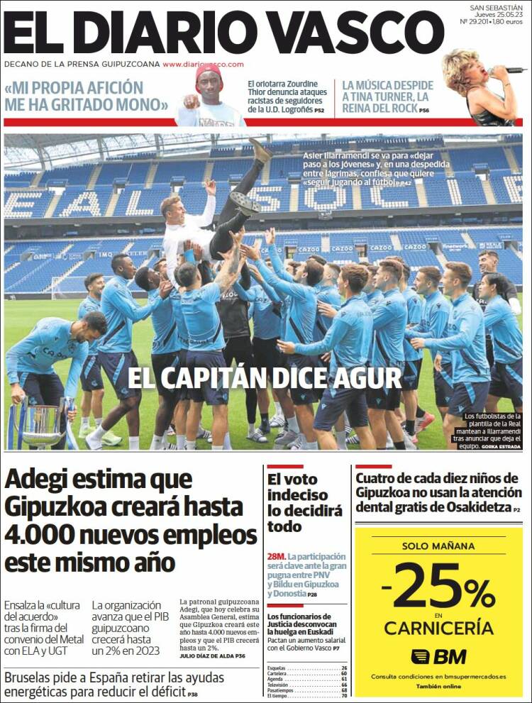 Portada de Diario Vasco (España)