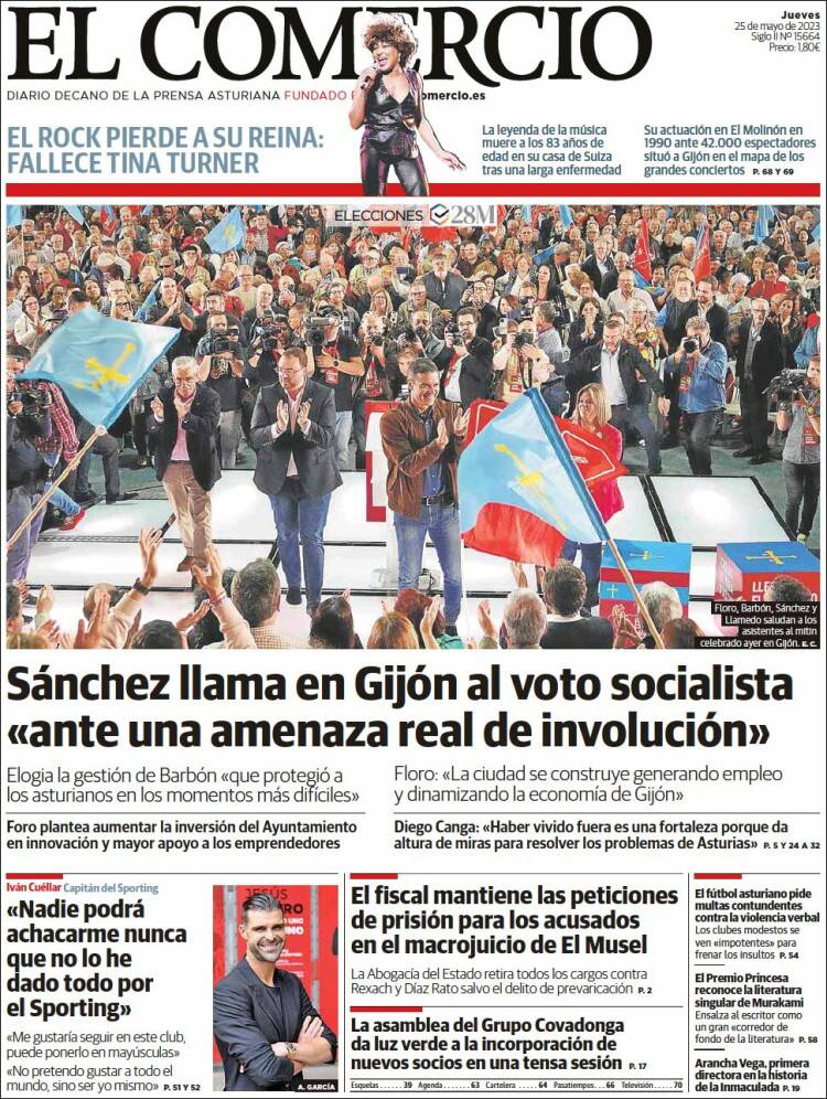 Portada de El Comercio - Gijón (España)