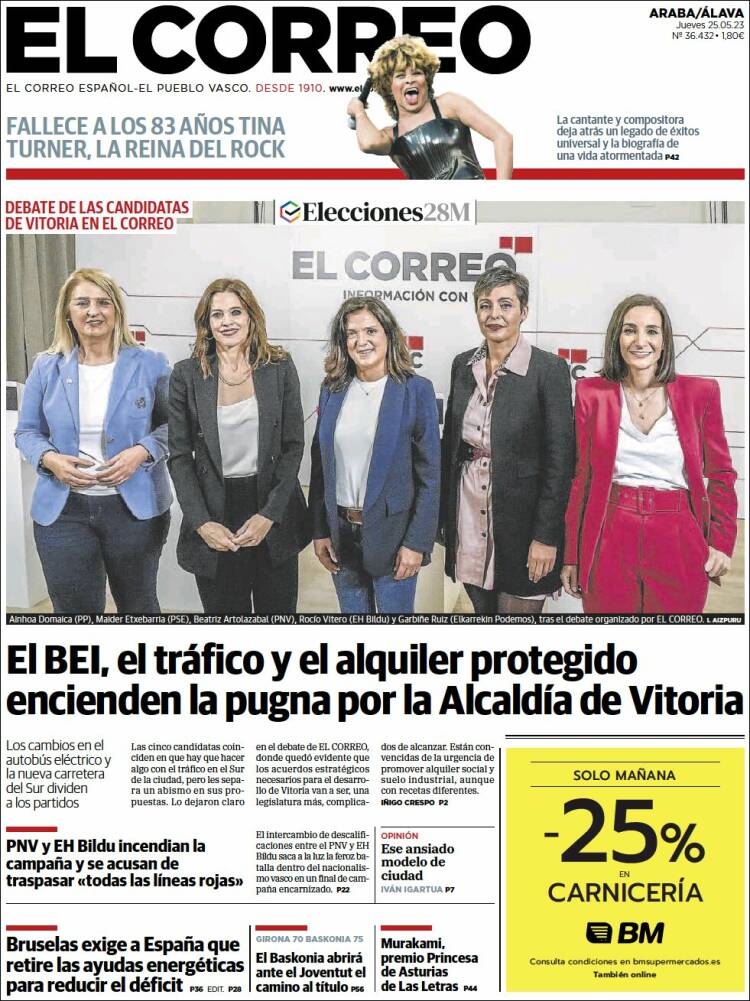 Portada de El Correo - Álava (España)