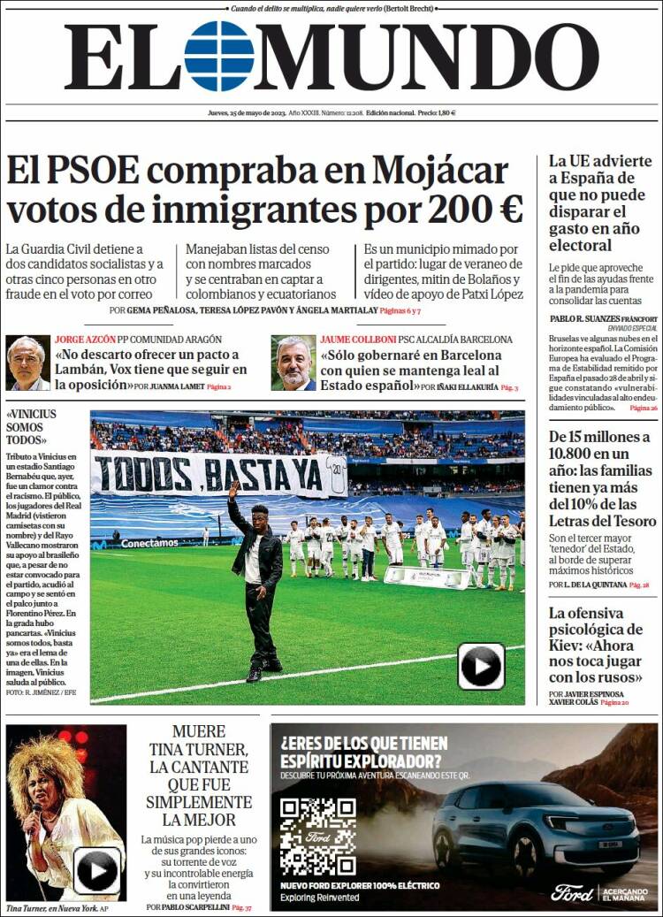 Portada de El Mundo (España)