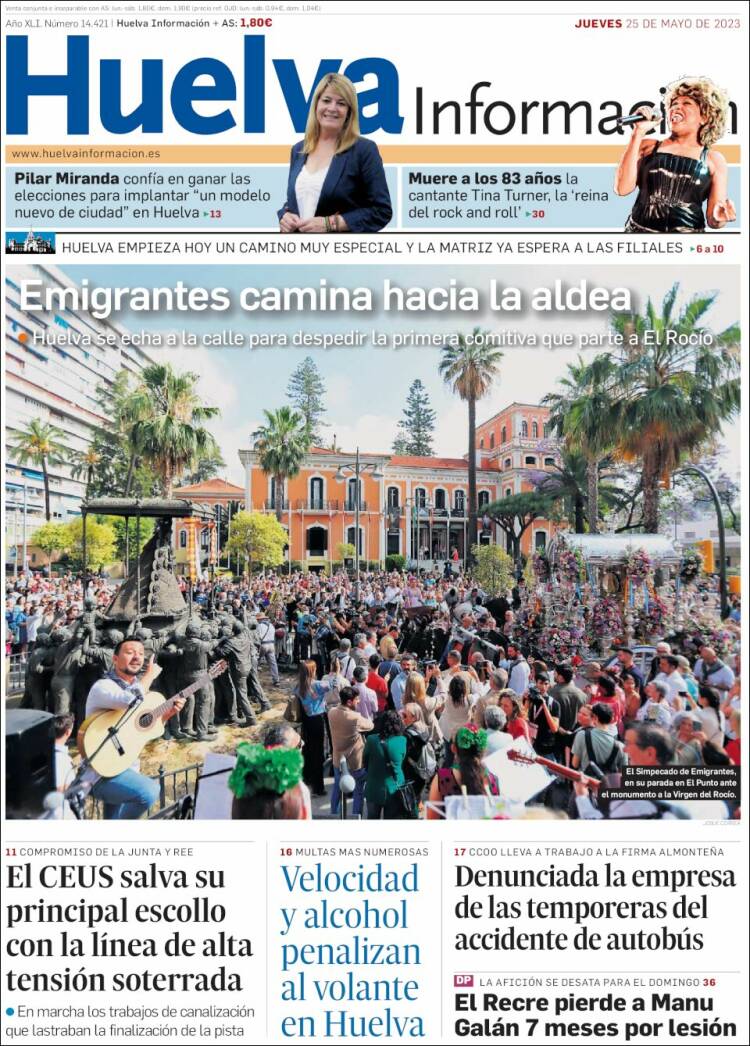 Portada de Huelva Información (España)