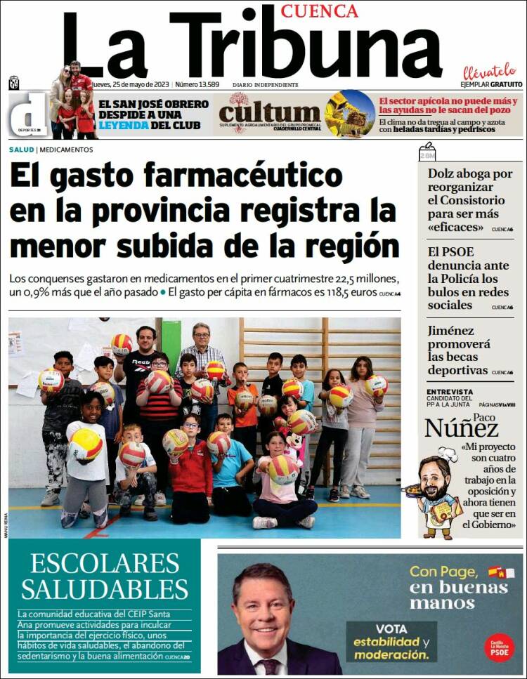 Portada de La Tribuna de Cuenca (España)