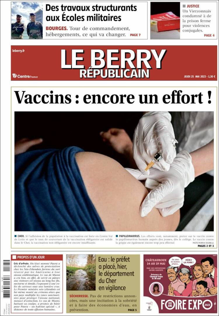 Portada de Berry Republicain (Francia)