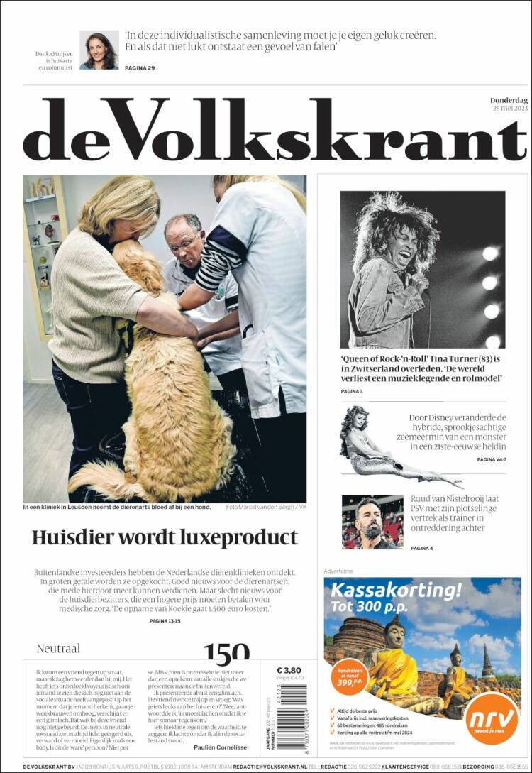 Portada de De Volkskrant (Países Bajos)