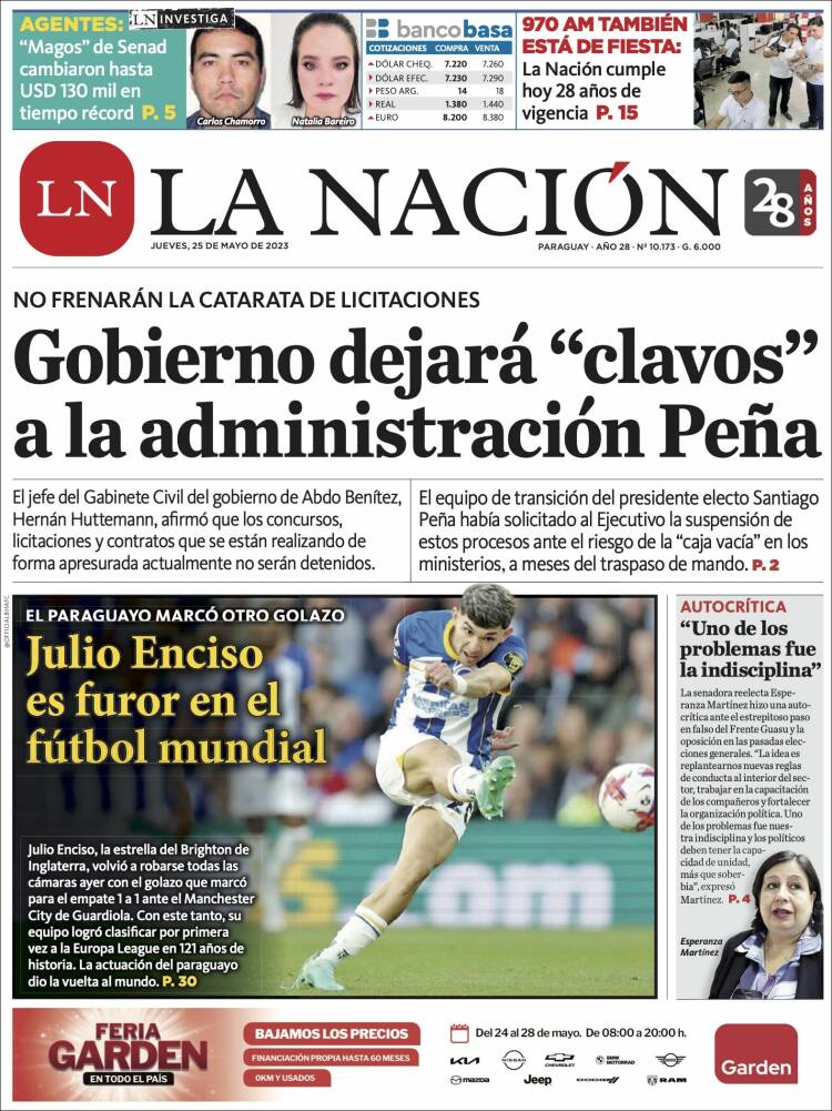Portada de La Nación (Paraguay)
