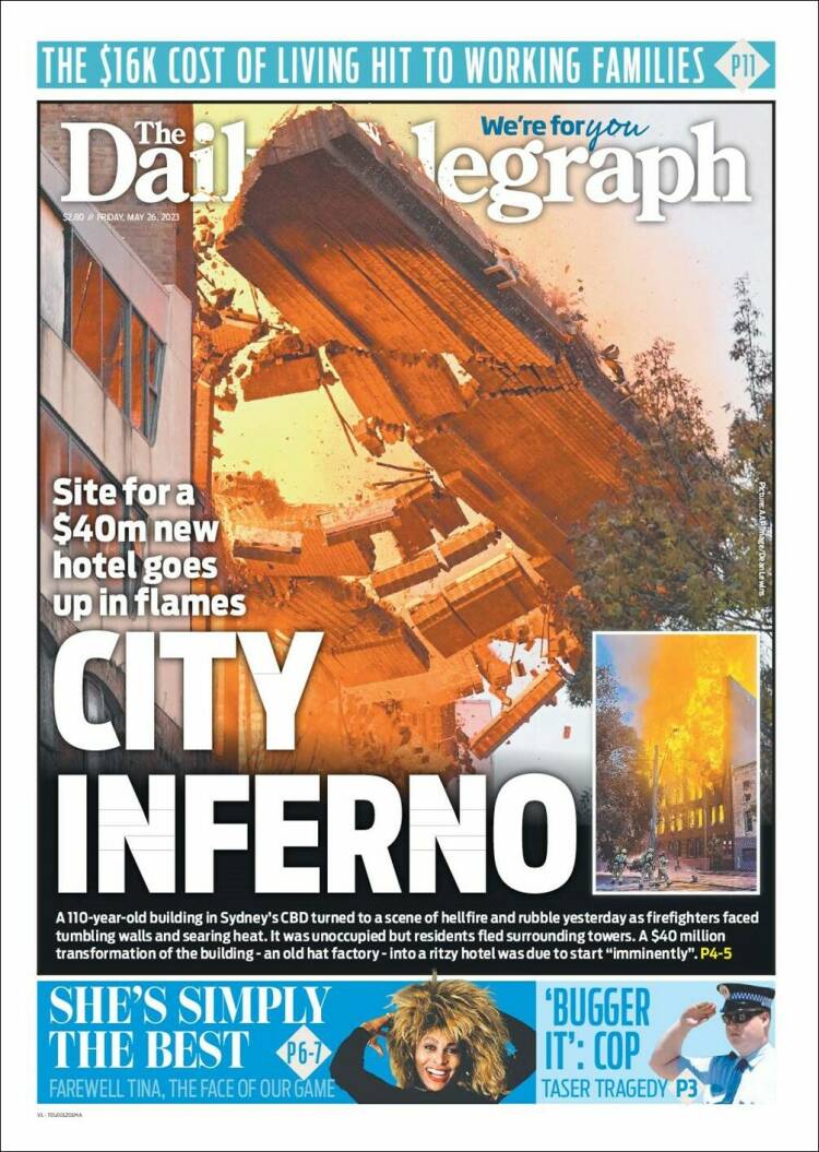 Portada de The Daily Telegraph (Australia)