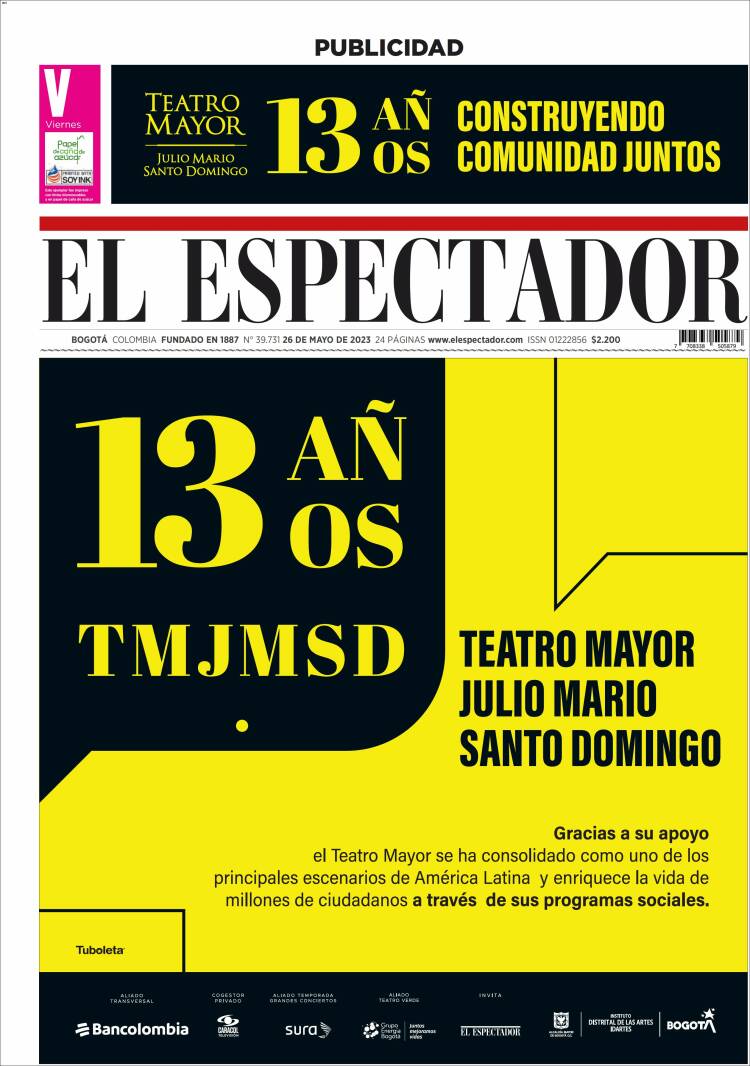 Portada de El Espectador (Colombia)