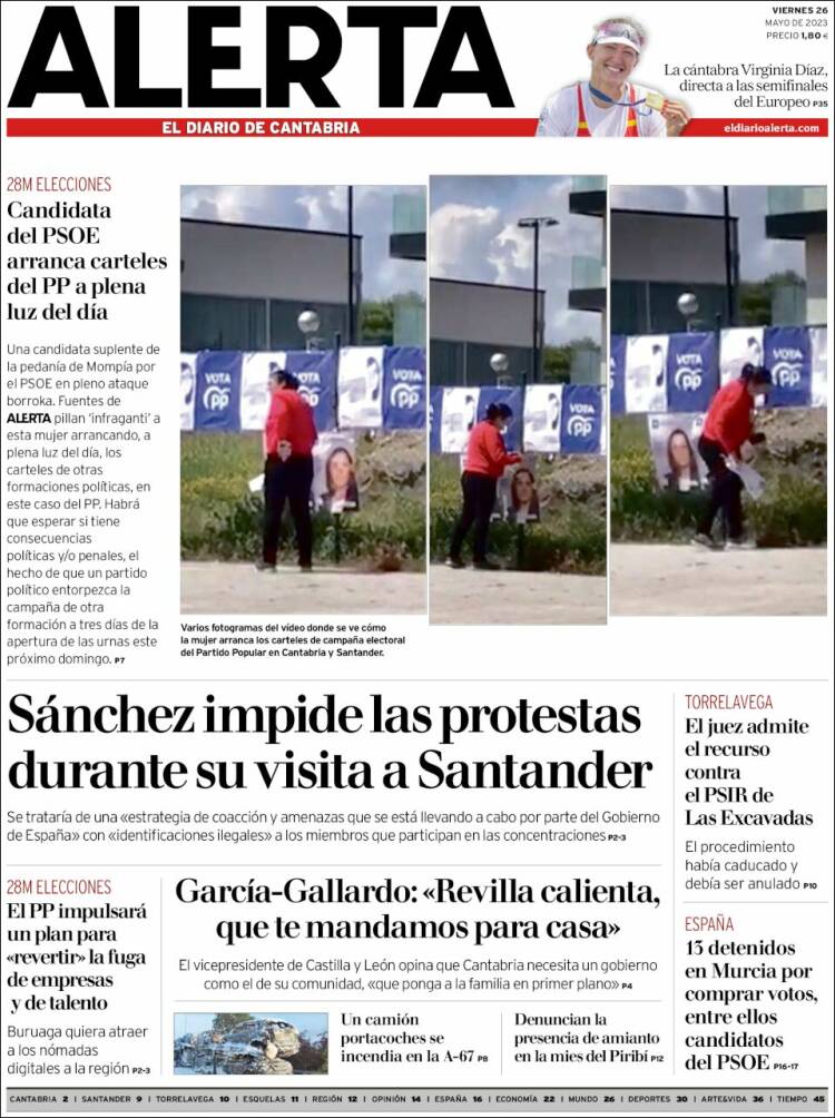 Portada de Alerta - El Diario de Cantabria (España)