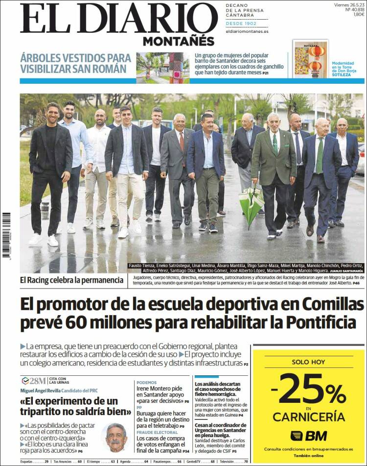 Portada de El Diario Montañés (España)