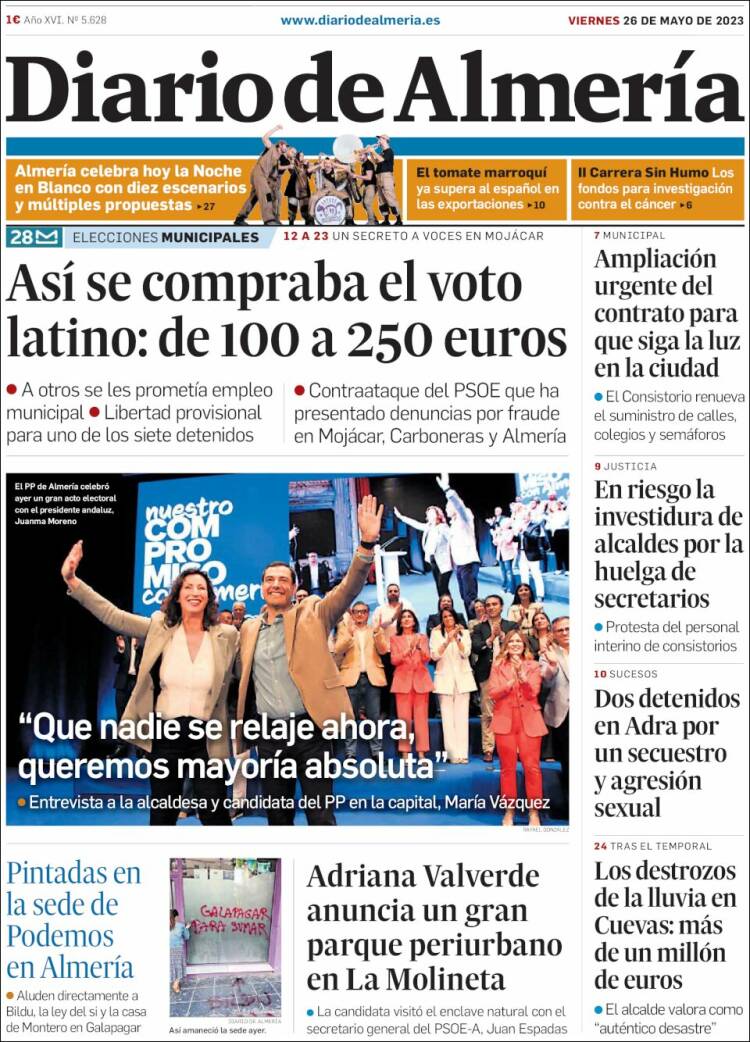 Portada de Diario de Almería (España)